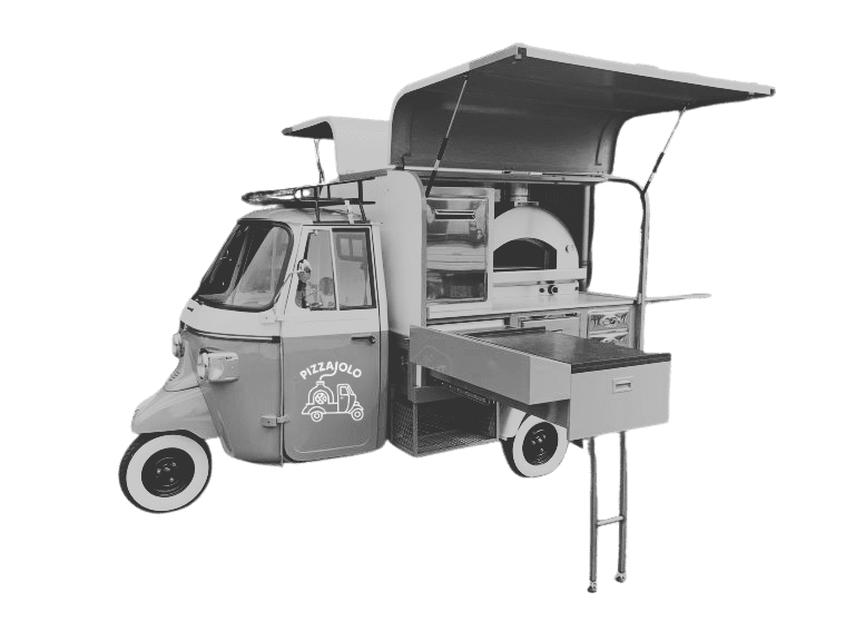 pizzaiolo, mobilna pizzeria, piaggio, ape